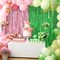 4 Pack 3.28 x 6.56 ft Streamers Backdrop Party Decoration Witch Party Decor Metal Tinsel Foil Fringe Curtains Backdrop Curtains Streamer for Witch Decor(Pink and Green,Tinsel Curtain)